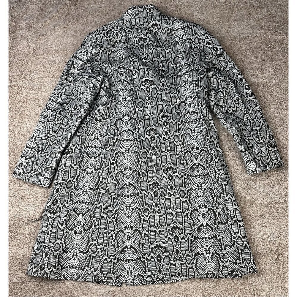 Jonathan Michael Python Snakeskin Print Coat Jacket Gray Black Women’s 14 - Picture 11 of 11